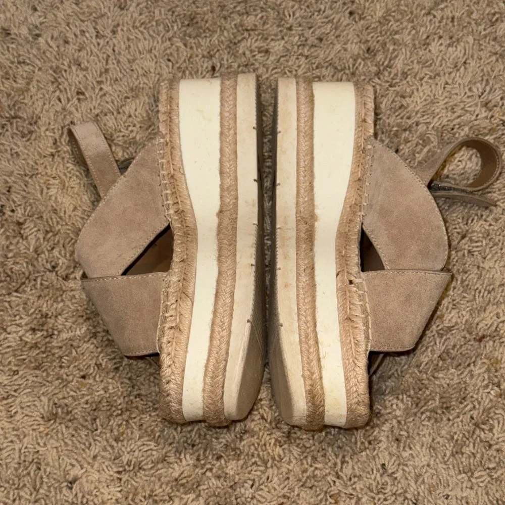 EUC Marc Fisher Gandy Platform Suede Leather Espadrille Sandal Size 9